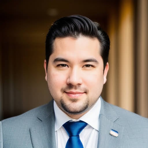 professional headshot of a white guy with blue suit